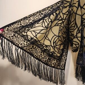 J & X NY Women's Green and velvet black Tassel light weight larg Viscose…